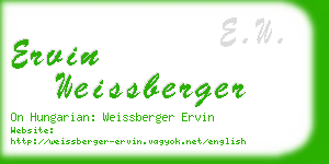 ervin weissberger business card